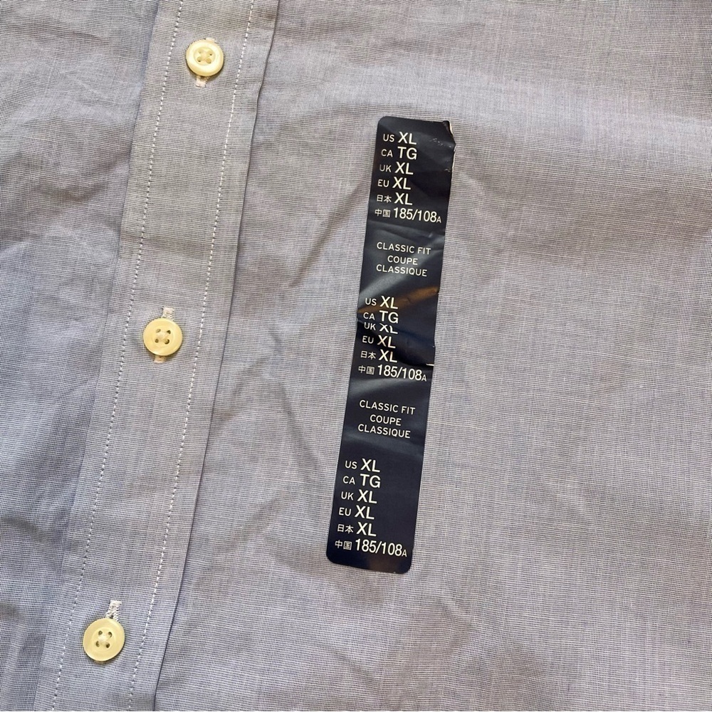Gap Men’s All Day Poplin Button Down Shirt Size XL Classic Fit Blue Long Sleeve - Picture 9 of 11